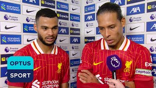 'We're just going to STAY HUMBLE' | Virgil van Dijk and Cody Gakpo on Liverpool win over Brighton