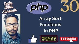 Array Sorting Functions in PHP | PHP Tutorial in Hindi | Code With Sarvesh