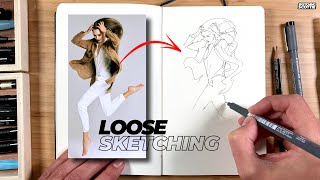 How to sketch LOOSE & LIGHT - fineliner pen technique