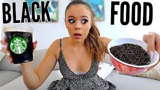 I only ate BLACK food for 24 HOURS Challenge! | Krazyrayray