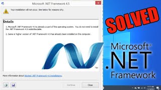 [SOLVED] Your installation will not occur .net framework