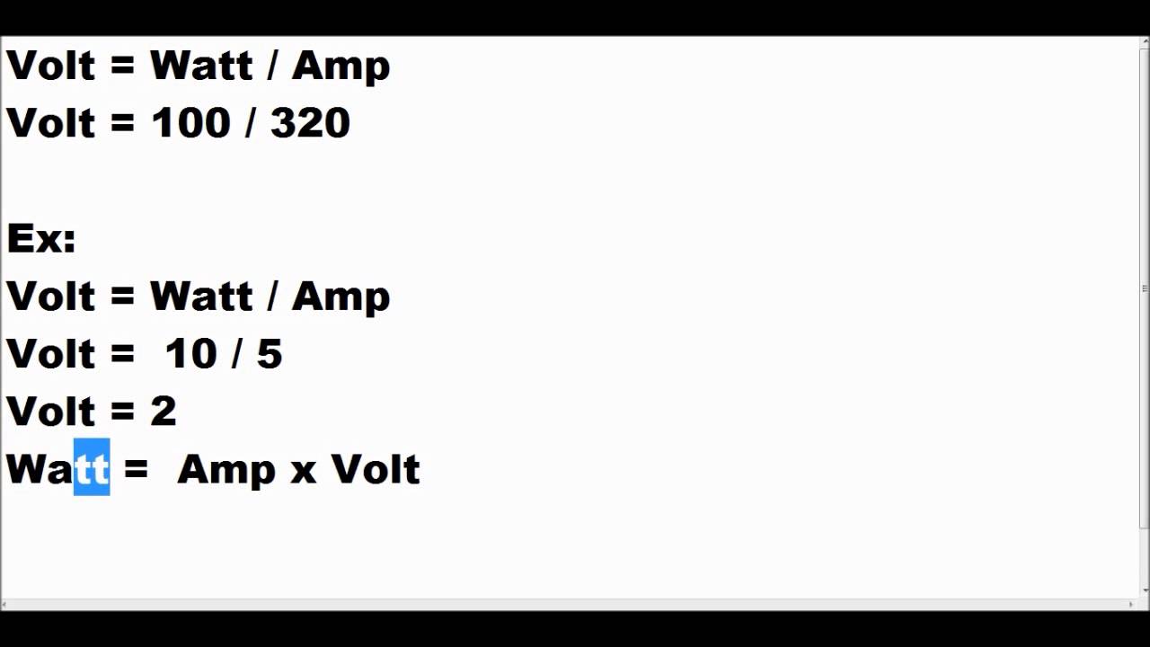 Volt Ampere Conversion