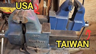 USA vs Taiwan! Yost 34C 150lb massive 6 inch combination vise minor repair and comparison