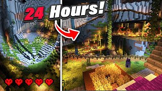 We Transformed a CAVE into a VILLAGE in Minecraft Hardcore!