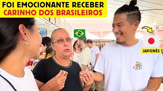 Um japonês se emociona ao receber carinho dos brasileiros