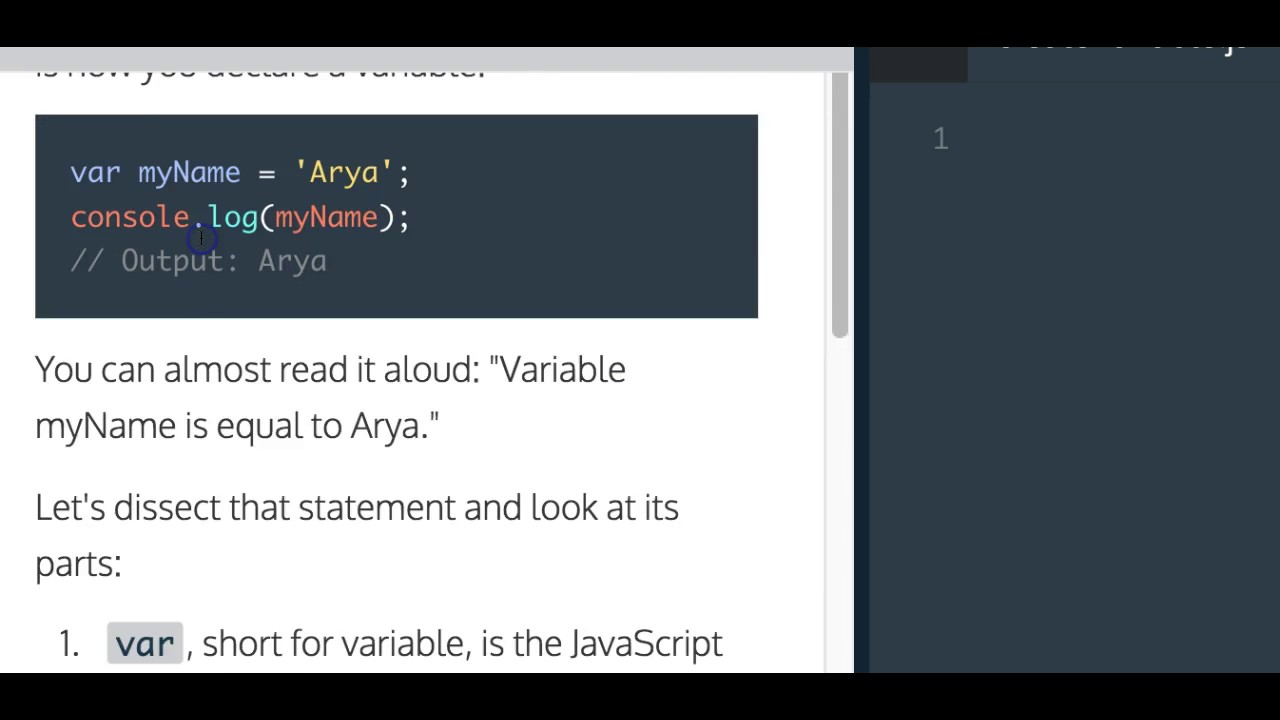 Learn Javascript, Create A Variable, Codecademy, Javascript Tutorial ...