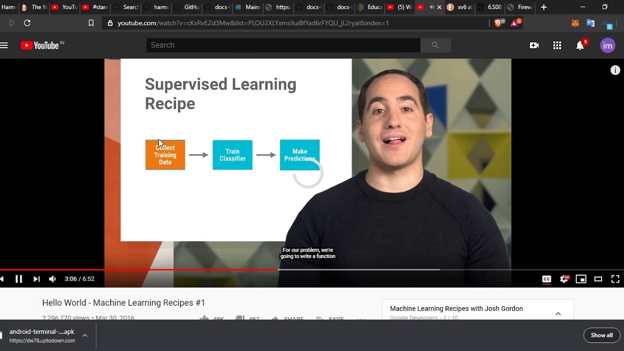 Hello World Machine Learning Recipes 1 Youtube