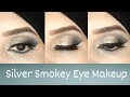 Sparkly Silver Smokey Eye Makeup | Silver Smokey Eye | Self Eye Makeup | Ayesha khan