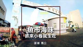 澎湖魚市場 馬公旅遊 魚市海味 抓來小卷就生吃 - 人情系列