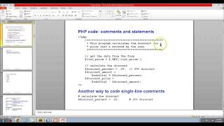 Ch 2 - PHP Comments and Statements