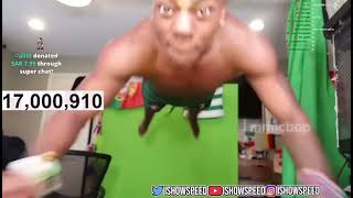 IShowSpeed everytime he has drop kicked, dived or jumped into his setup