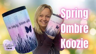 Spring Koozie Tumbler Tutorial | 3 Tone Glitter Ombre Tumbler Tutorial