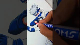 Drawing Kakashi ✨Doms Brush pen ✨#shorts #naruto #youtubeshorts
