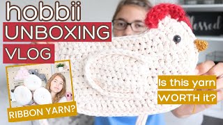 Is this Ribbon Yarn by Hobbii worth it? | Hobbii Yarn Unboxing | Cozy Crochet Vlog | Crochet Vlog