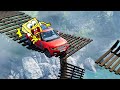 Spongebob Reaction: Cars vs Broken Bridge | BeamNG Drive Car Crashes - Woa Doodland