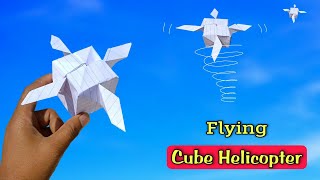 new paper cube helicopter, flying notebook helicopter, paper helicopter plane, new cub helicopter