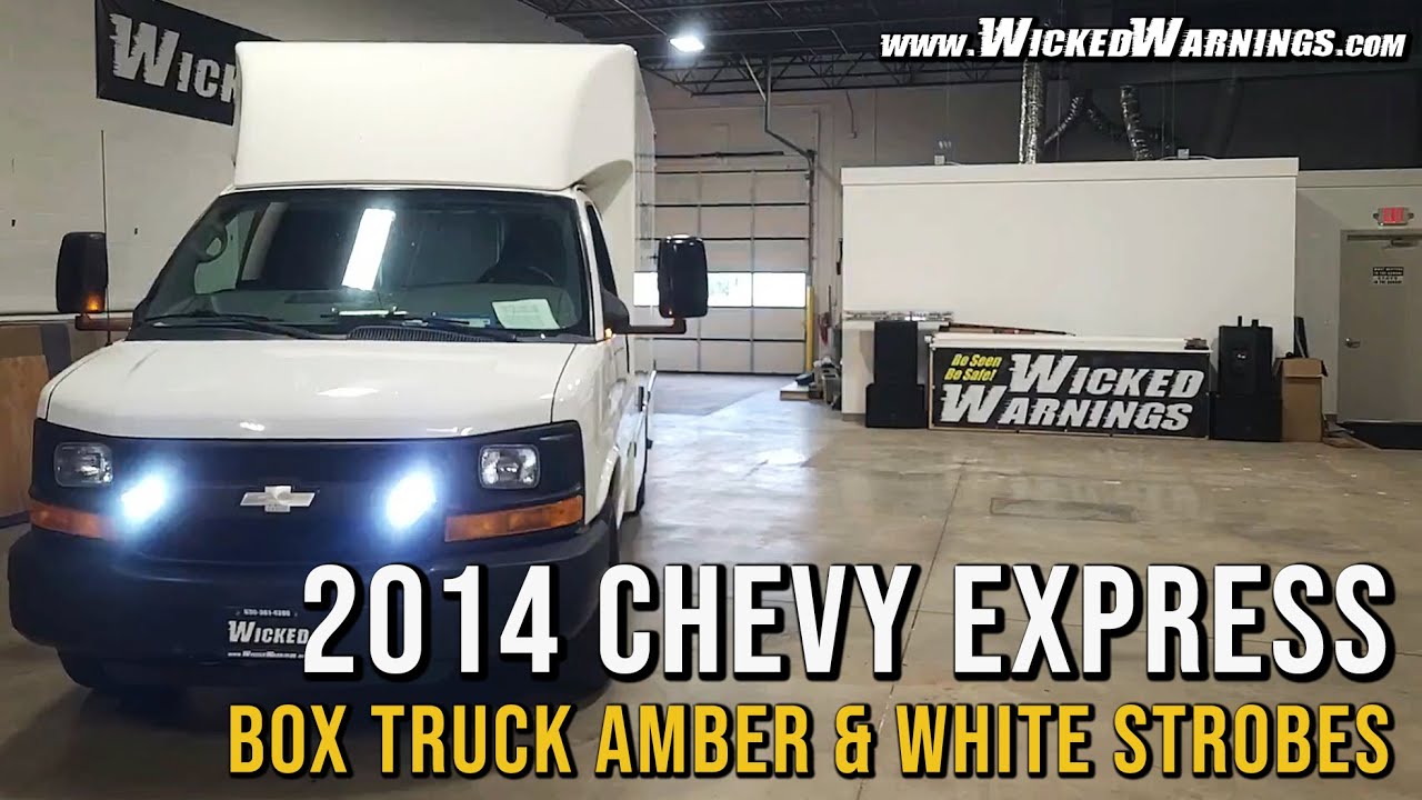 2014 Chevy Express Box Truck Amber-White Strobe Lights - YouTube