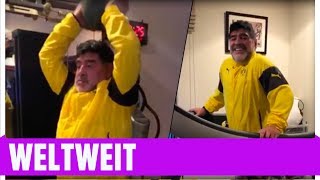 Maradona schwitzt im BVB-Trikot