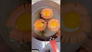 How to make sun eggs with ham in 5minutes😋5分钟搞定火腿太阳蛋!好看又好吃#火腿 #homecook #recipe