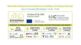 "Renewable Heating & Cooling Solutions for Buildings & Industry" Workshop at Sustainable Places 2020
