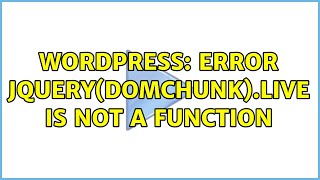 Wordpress: Error jQuery(domChunk).live is not a function