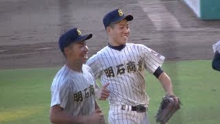 明石商業・来田 涼斗（１年・神戸長坂）【好返球】２０１８秋季近畿大会・１回戦