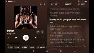 Demon (king von) lyrics