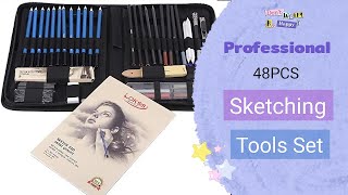 48PCS of professional sketching pencil set for Adults and kids | Unboxing |  School Supplies #Shorts