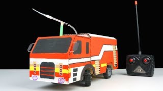 How to Make Remote Control Fire Truck at Home from Cardboard - Diy Rc Car