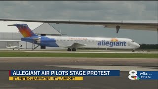 Allegiant Pilots picket at PIE, protesting ‘sub-industry wages’