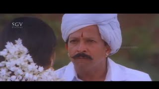Dr. Vishnuvardhan Slaps His Wife Shruthi In Front Of Villagers | Veerappa Nayaka Kannada Movie Scene