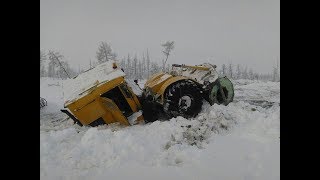 Дорожники в экстремальных условиях прокладывают зимники в Эвенкии