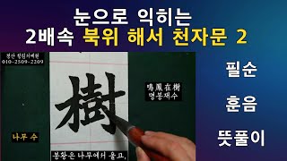 서예 2배속 북위해서 천자문 2 훈음 필순 뜻풀이 장맹룡비 천자문 육조체 2倍速 北魏 楷書 千字文 2 붓글씨 書道 書法 楷書 calligraphy