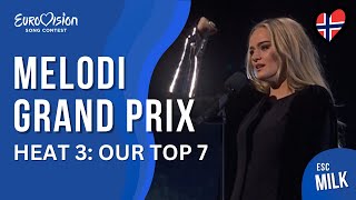 🇳🇴 Melodi Grand Prix 2023 (Norway) | Heat 3 | OUR TOP 7 AFTER THE SHOW | Eurovision 2023