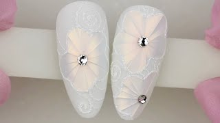 Satin effect bridal nails 💅🏼✨ Nail Art