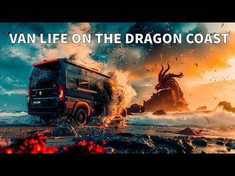 Van Life on the Arctic Dragon Coast! Heavy rain storm Cozy luxury van Camping adventure #vanlife