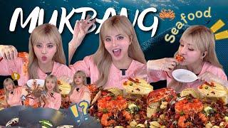 Mukbang king crab in chili oil with Blonde!!!