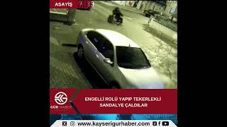 Engelli rolü yapıp tekerlekli sandalye çaldılar