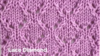 Lace Diamond | Knitting Stitch Pattern For Cardigan