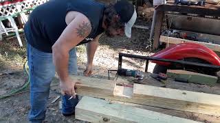 building a DIY wooden wedding cross