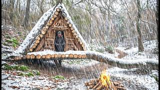 Camping During in Heavy Rain Thunderstorm // Struggling to build a shelter during heavy rain