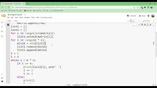 Ordered Matrix ccbp python grand assignment-4 || #ccbp #pythonassignment #coding