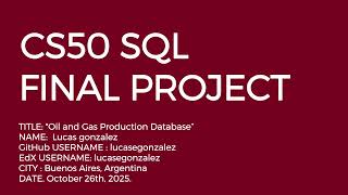 CS50 SQL 2025 Harvard