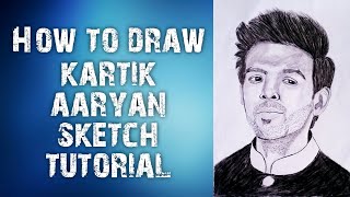 How to draw kartik aaryan sketch tutorial 2020