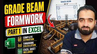 Complete Building Estimation In Excel | Formwork For Grade Beams.Part 1 | By Mudassir Afraz