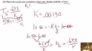 14.4 problems: Change of concentration with time