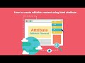 How to create editable content using html attribute | contenteditable