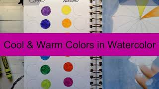 Warm & Cool Colors Chart:  Crayon and Watercolor