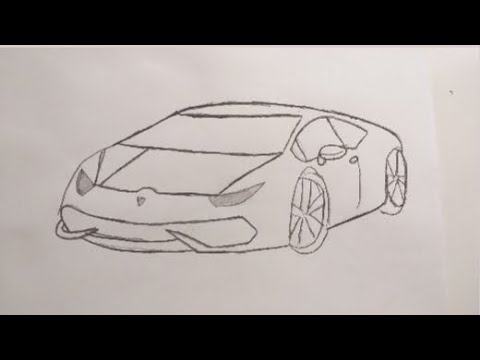 Çok Kolay Lamborghini Araba çizimi🚘Basit Spor Araba çizimi.How To Draw ...