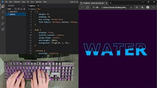 ASMR Programming - Water Wave Text Animation Effect using Html CSS - No Talking